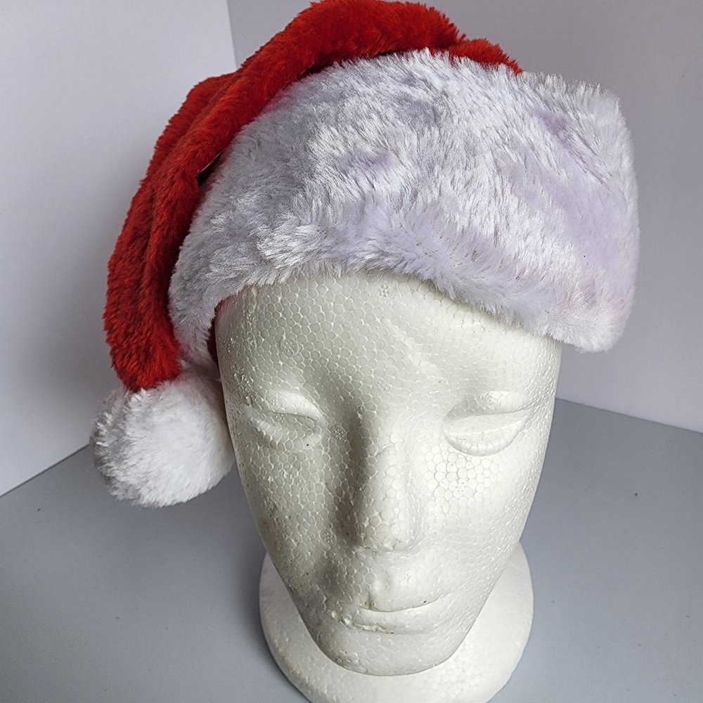 Plush Red Santa Hat with White Trim and Tassle